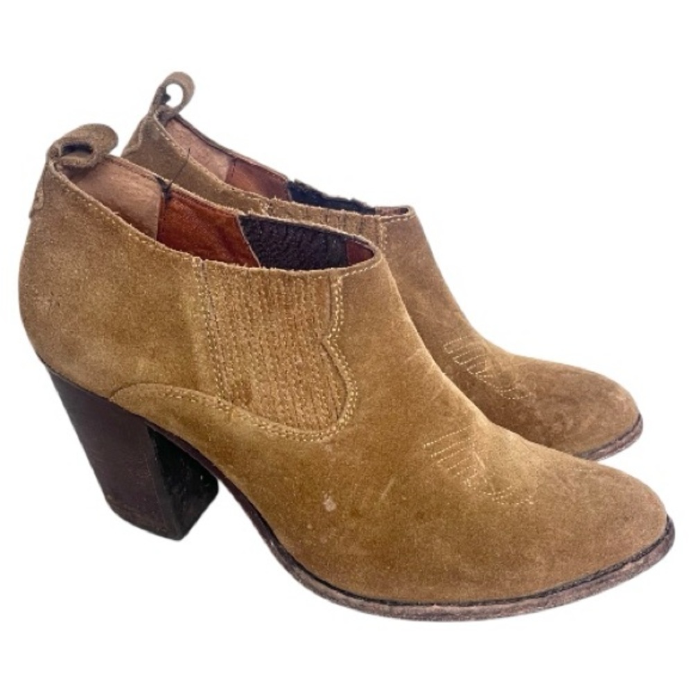 Frye Ilana Shootie Booties Womens Size 9 Brown Oiled Suede Western Ankle Boots